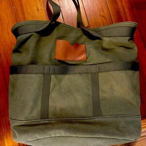Madewell Green Canvas Tote Bag